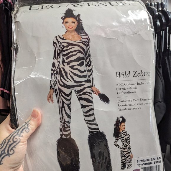 Cosplay Costume Leg Avenue 85151 Wild Zebra Jumpsuit - Picture 1 of 2